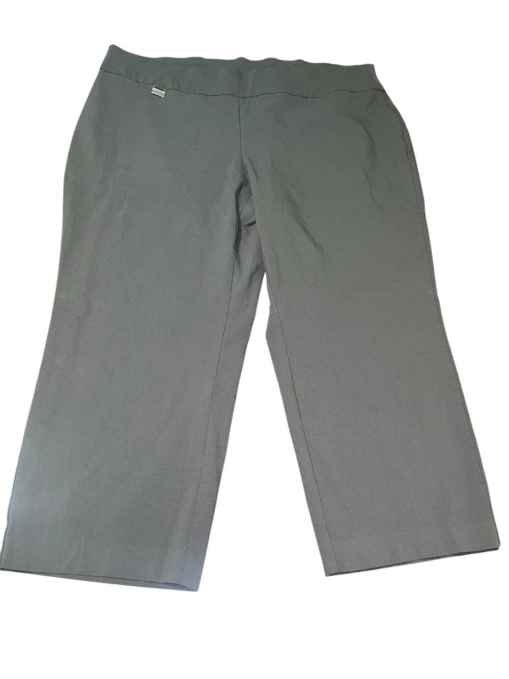 Alfani Pants Womens Plus 20W Ponte Stretch Cropped Pull On Pants Dark Green-Gray